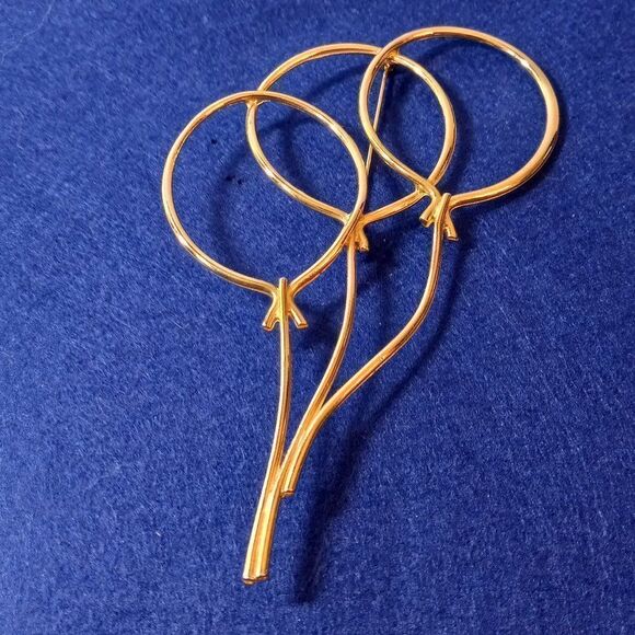 Vintage Three Golden Balloons Brooch - Picture 1 of 5